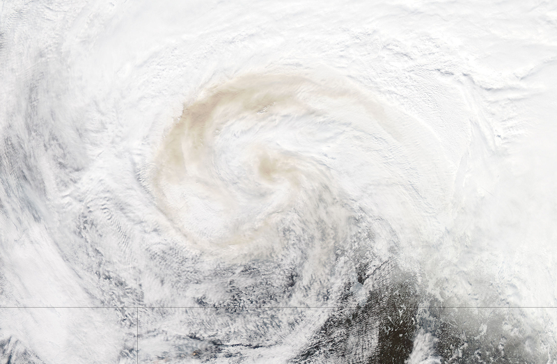 Smoke from the wildfires can be seen intertwined within regular clouds. This photo was taken by the Moderate Resolution Imaging Spectroradiometer (MODIS) instrument on the Aqua satellite on May 9, 2016. (Image: NASA image courtesy Jeff Schmaltz LANCE/EOSDIS MODIS Rapid Response Team, GSF
